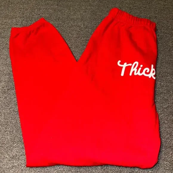 Jerzees Nublend Jogger Sweatpants Adult XL Red Fleece Cotton Thick-fil-A Logo - Picture 7 of 7